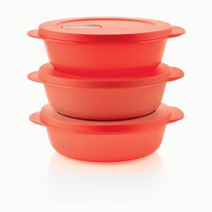 Tupperware® CrystalWave® Plus Round | Set of 3 | Microwave-Safe Containers