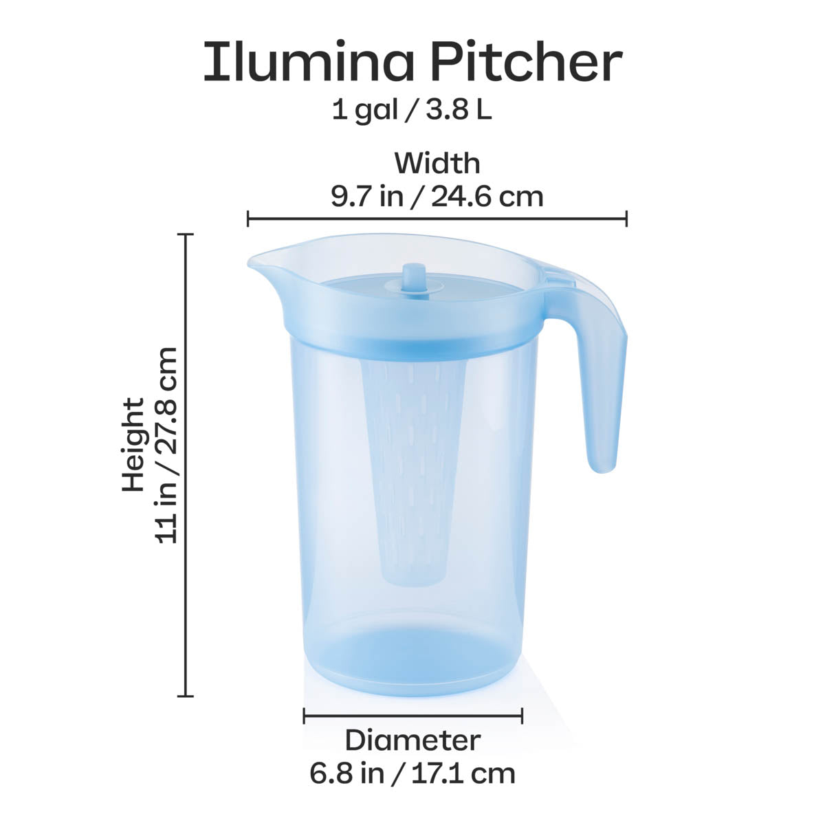 Tupperware® Ilumina 1-Gallon Pitcher with Infuser | 1 Gal / 3.8 L - Image 4